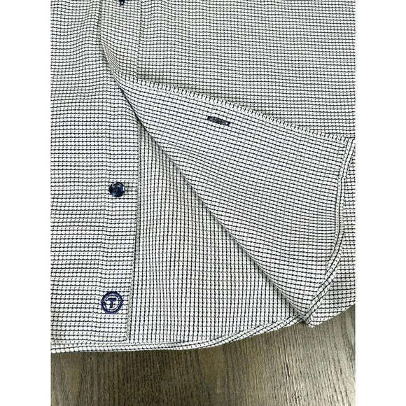 Twillory Dress Shirt Mens Size 16 34/35 Tailored Fit Safe Cotton Non Iron Blue - Picture 9 of 11